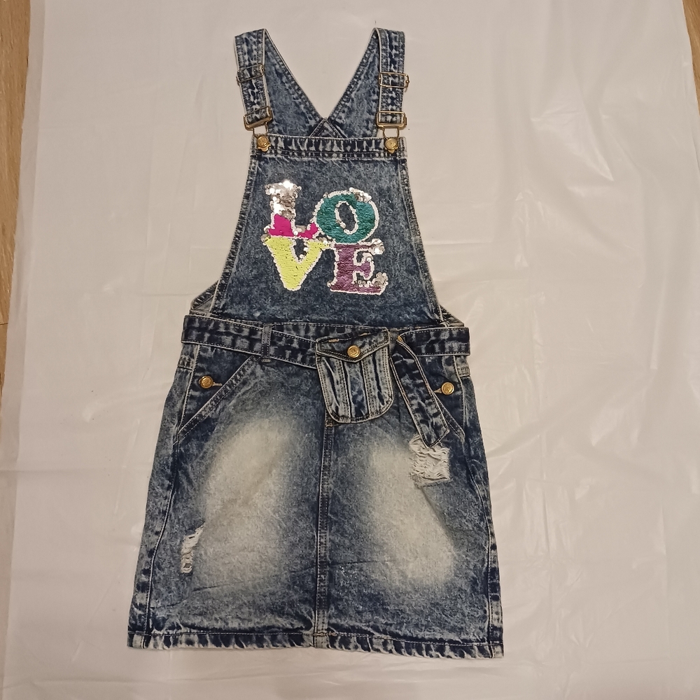 Girl size 12 Denim jumper dress